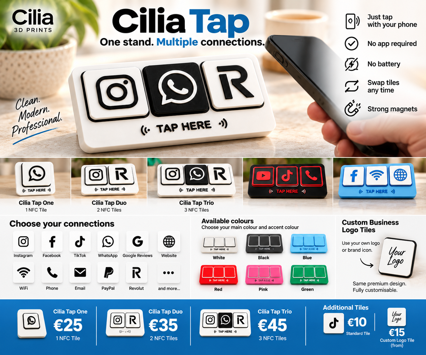 Cilia Tap modular NFC business stand
