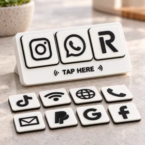 Cilia Tap modular NFC business stand and interchangeable tiles